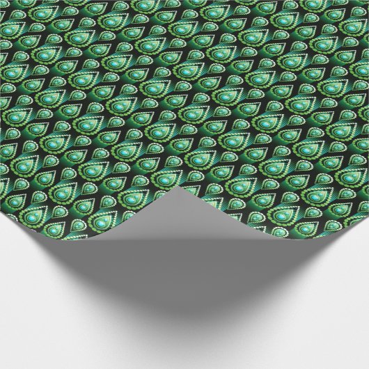 Emerald Green Drop Pattern Elegant Kerstmis Cadeaupapier (Hoek)