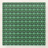 Emerald Green Drop Pattern Elegant Kerstmis Glazen Onderzetter (Voorkant)