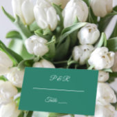 Emerald Green Eenvoudig gestileerd script bruiloft Plaatskaartje