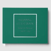 Emerald Green Eenvoudige gestileerde belettering b Gastenboek (Voorkant)
