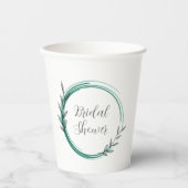 Emerald Green Eenvoudige Krans Vrijgezellenfeest Papieren Bekers (Voorkant)