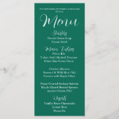 Emerald Green Eenvoudige Stijl Trouwdiner Menu (Voorkant)