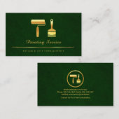 Emerald Green Elegance Gold Brushes Visitekaartje (Voorkant / Achterkant)