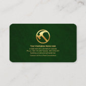 Emerald Green Elegance Gold Handyman Tools Visitekaartje (Achterkant)