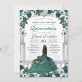Emerald Green Elegant Charro Princess Quinceanera Kaart (Voorkant)