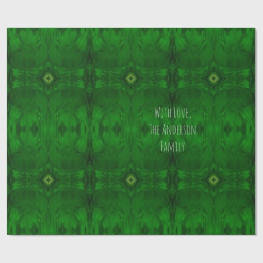 Emerald Green Elegant Geometric Pattern Cadeaupapier (Vlak)