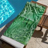 Emerald Green Elegant Mandala Monogrammed Strandlaken