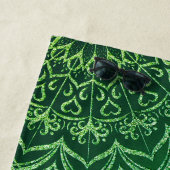 Emerald Green Elegant Mandala Monogrammed Strandlaken (In situ)