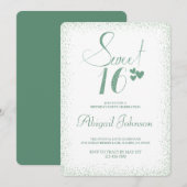 Emerald Green Elegant Meisjes Sweet 16 Verjaardag Kaart (Voorkant / Achterkant)