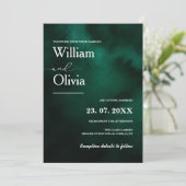 Emerald Green Elegant Modern Minimalist Wedding Kaart (Staand voorkant)