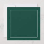 Emerald Green Elegant Modern Minimalist Wedding Kaart (Achterkant)