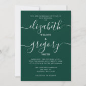 Emerald Green Elegant Modern Wedding Kaart (Voorkant)