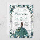 Emerald Green Elegant Princess Charro Quinceanera Kaart (Voorkant)