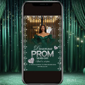 Emerald Green Elegant Prom Send-Off Invitation Kaart