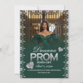 Emerald Green Elegant Prom Send-Off Invitation Kaart (Voorkant)