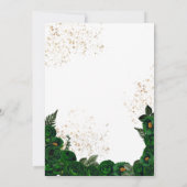 Emerald Green Elegant Rozen en Gown Quinceanera Kaart (Achterkant)