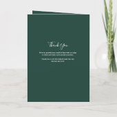 Emerald Green Elegant Signature Script Wedding Programma (Achterkant)