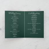 Emerald Green Elegant Signature Script Wedding Programma (Binnen)