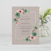 Emerald Green Elegant Succulent Wedding Kaart (Staand voorkant)