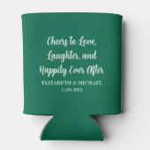 Emerald Green Elegant Wedding Cheers to Love Blikjeskoeler (Achterkant)