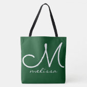 Emerald Green Elegante Canvas tas met haar naam (Voorkant)