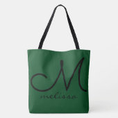 Emerald Green Elegante Canvas tas met haar naam (Achterkant)
