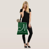 Emerald Green Elegante Canvas tas met haar naam (Op model)