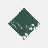 Emerald Green Elegante Chinoiserie Bloemenbruiloft Servet (Hoek)