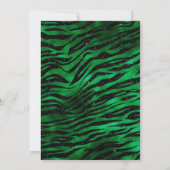 Emerald Green en Black Glam Quinceañera Kaart (Achterkant)