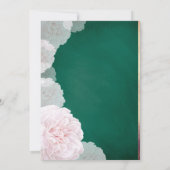 Emerald Green en Blush Pink Peony Wedding Kaart (Achterkant)