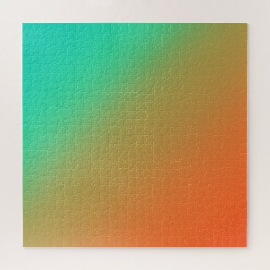 Emerald Green en Burnt Oranje Gradient Puzzle Legpuzzel (Horizontaal)
