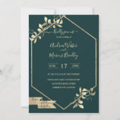 Emerald Green en Champagne Kaart (Voorkant)