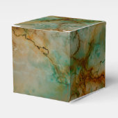 Emerald Green en Copper Gold Marble Bedankdoosjes (Voorkant Zijde)