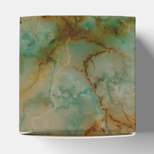 Emerald Green en Copper Gold Marble Bedankdoosjes (Bovenkant)