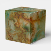 Emerald Green en Copper Gold Marble Bedankdoosjes (Achterkant)
