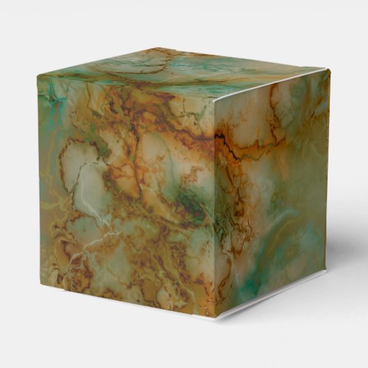 Emerald Green en Copper Gold Marble Bedankdoosjes (Achterkant)