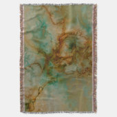 Emerald Green en Copper Gold Marble Deken (Voorkant Verticaal)