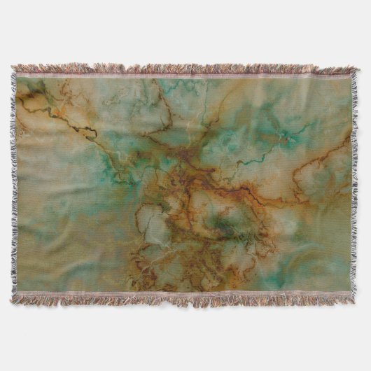 Emerald Green en Copper Gold Marble Deken (Voorkant)