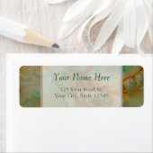 Emerald Green en Copper Gold Marble Etiket (Insitu)