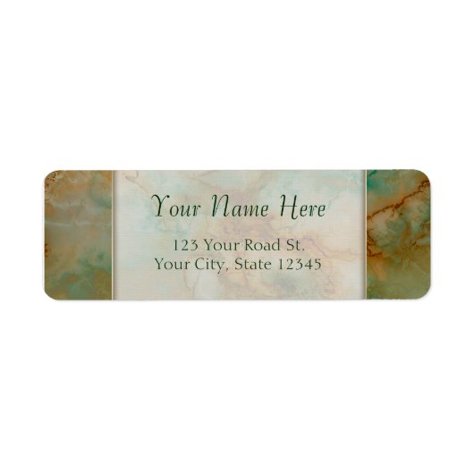 Emerald Green en Copper Gold Marble Etiket (Voorkant)