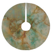 Emerald Green en Copper Gold Marble Kerstboom Rok (Voorkant)