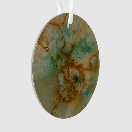 Emerald Green en Copper Gold Marble Ornament (voorkant)