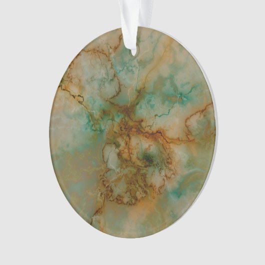 Emerald Green en Copper Gold Marble Ornament (voorkant)
