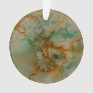 Emerald Green en Copper Gold Marble Ornament
