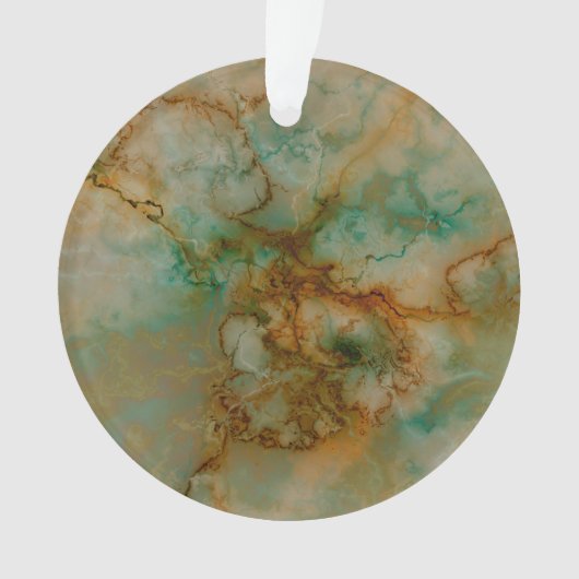 Emerald Green en Copper Gold Marble Ornament (voorkant)