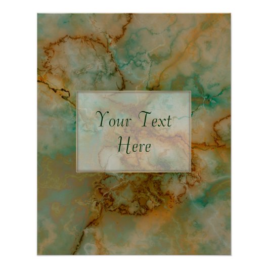 Emerald Green en Copper Gold Marble Perfect Poster (Voorkant)