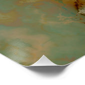 Emerald Green en Copper Gold Marble Perfect Poster (Hoek)
