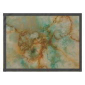 Emerald Green en Copper Gold Marble Tafelkleed (Voorkant (Horizontaal))