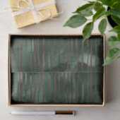 Emerald Green en Copper Striped Pattern Tissuepapier (Geschenk)