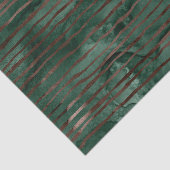 Emerald Green en Copper Striped Pattern Tissuepapier (Detail)